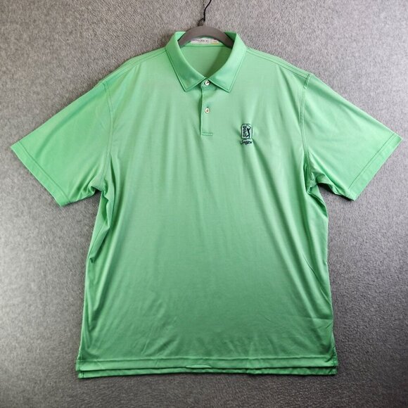 Peter Millar Shirt Mens XL Green Featherweight UPF 50 Golf Polo TPC Sawgrass - Picture 1 of 12
